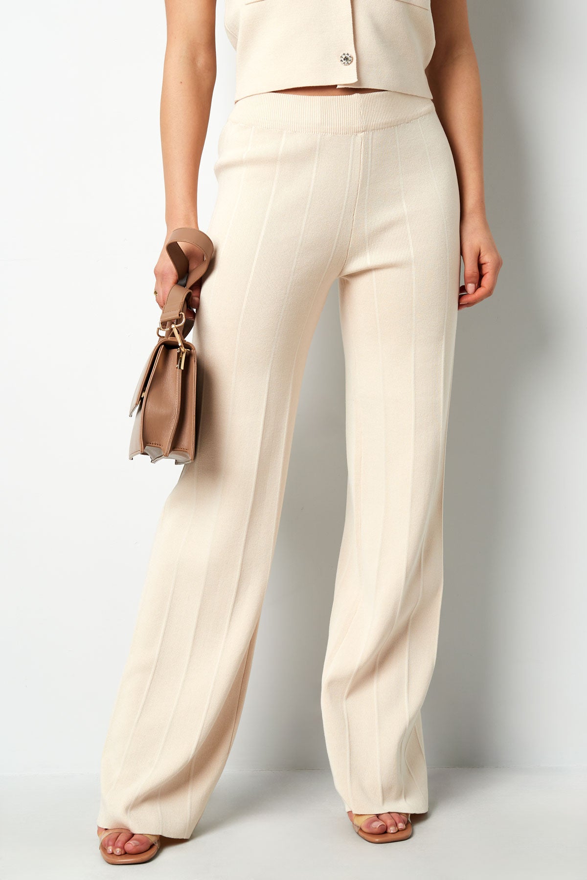 Viscose Women's Wide Leg Pants Conservative Solid Color