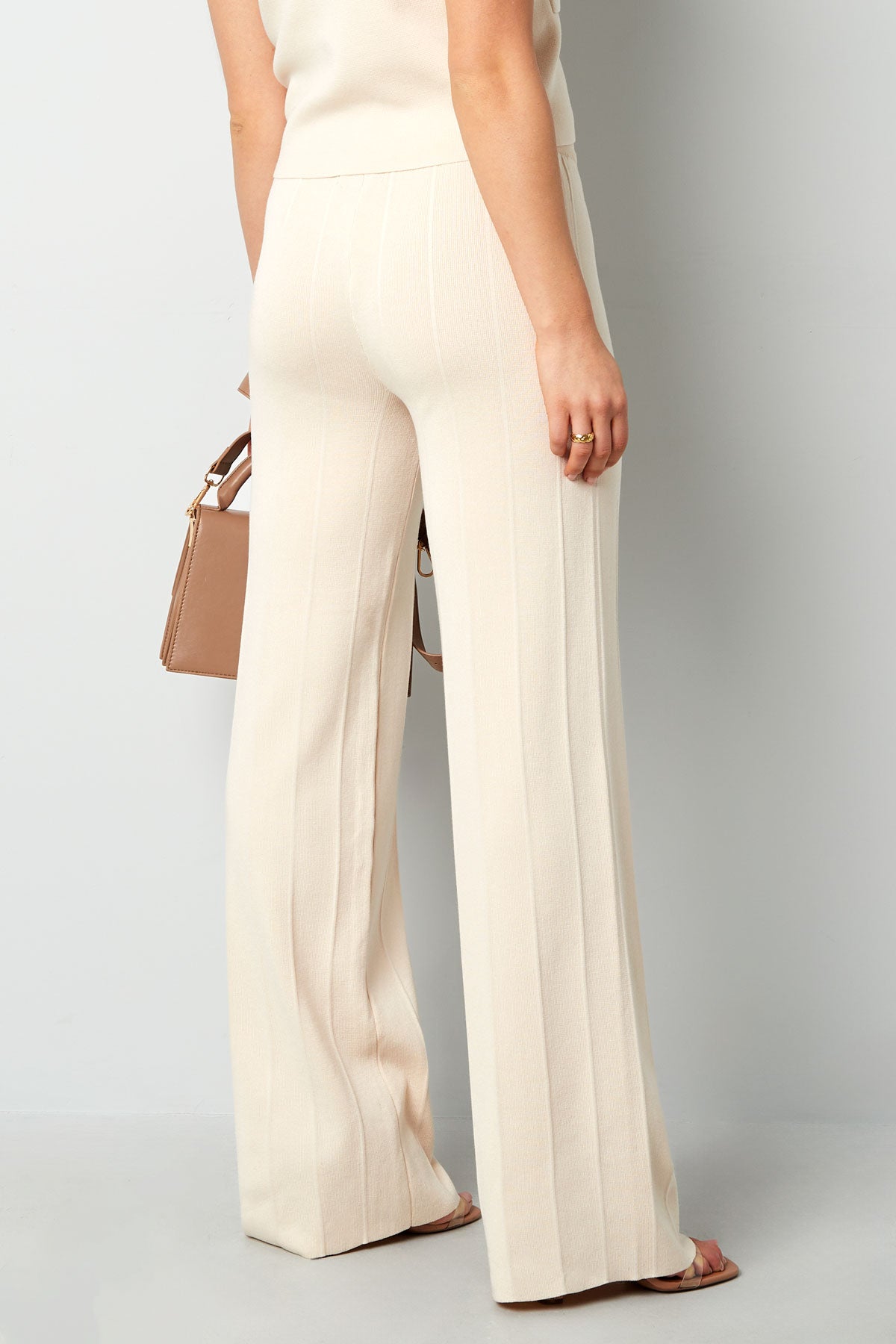 Viscose Women's Wide Leg Pants Conservative Solid Color