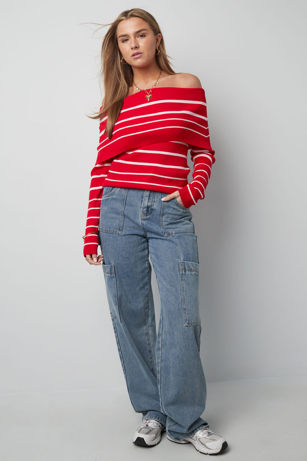 Cotton Woven Women's Straight Leg Denim Pants Casual Solid Color Medium Indigo