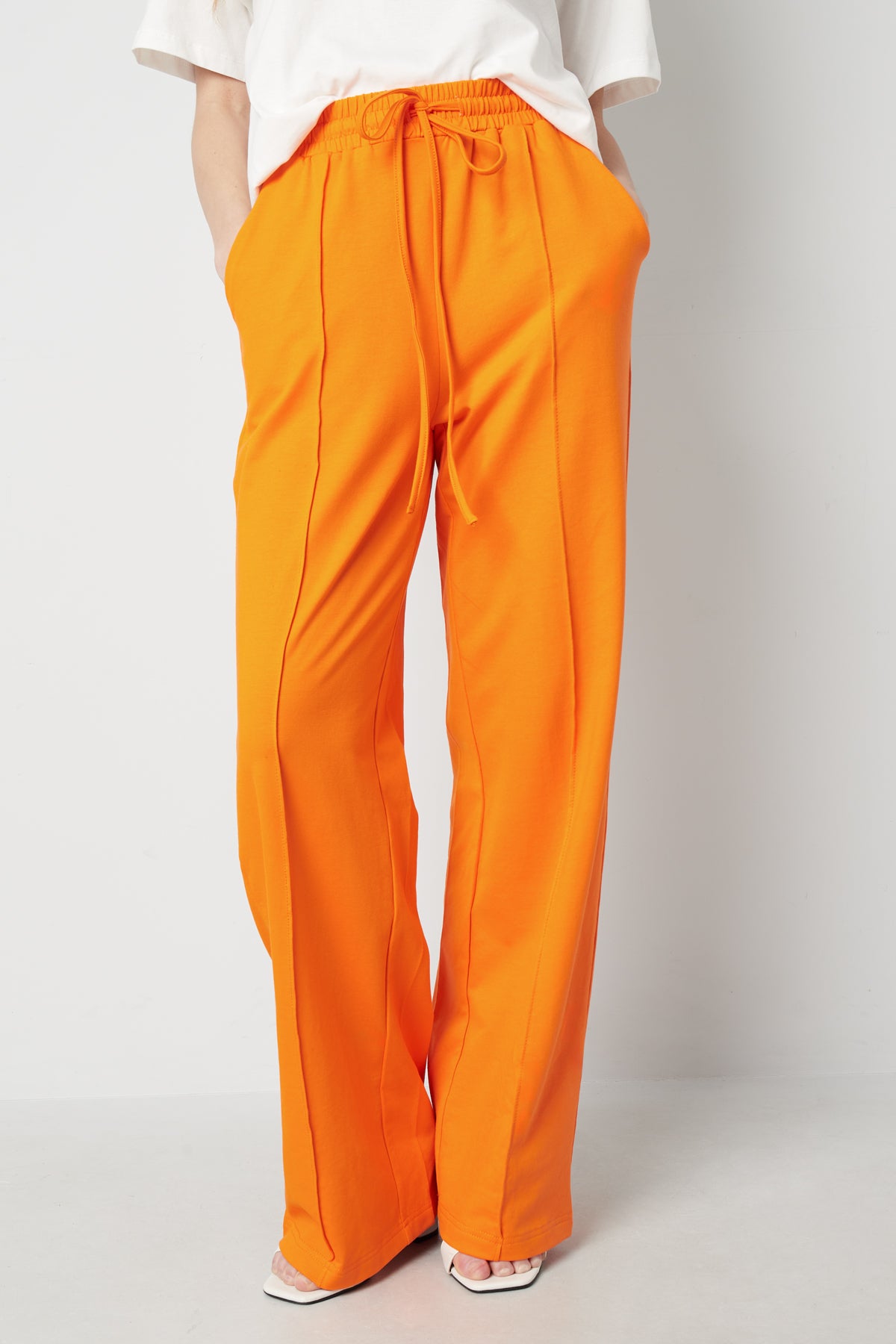 Cotton Women's Wide Leg Pants Comfortable Drawstring Waist