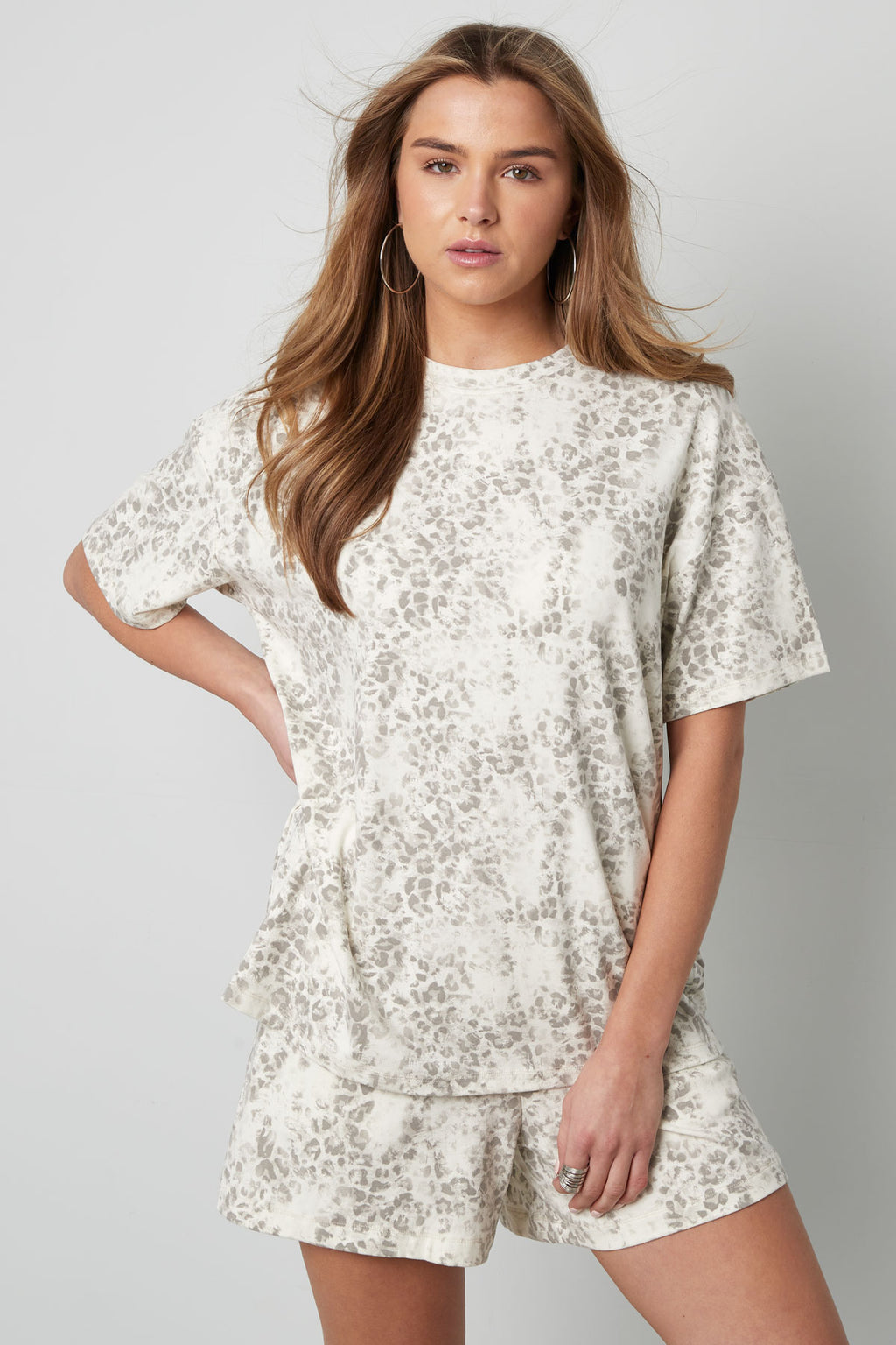 Cotton Women's T-shirt Oversized Leopard Print