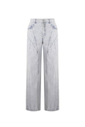 Cotton Blend Denim Pants Casual Straight Light Indigo