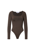 Knitted Nylon Shapewear Bodysuit Basic Solid Color