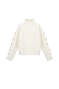 Knitted Polyester Fiber Women's Turtleneck Sweater Casual Solid Color