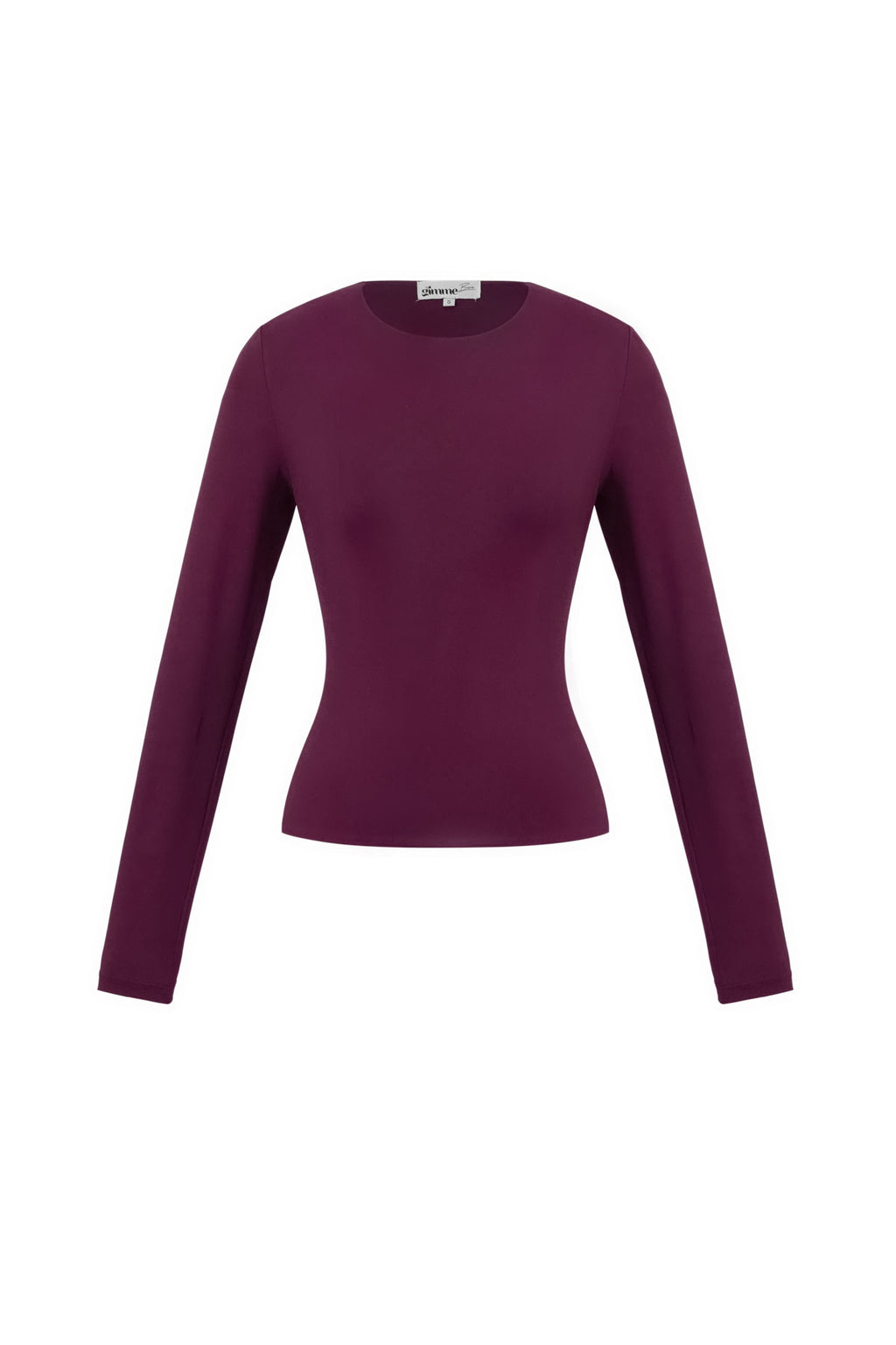 Knitted Nylon Women's Long Sleeve Top Basic Solid Color