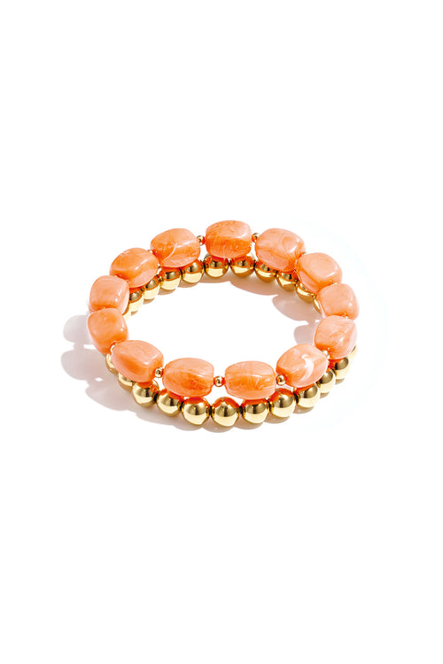 Bracelet set with asymmetrical beads