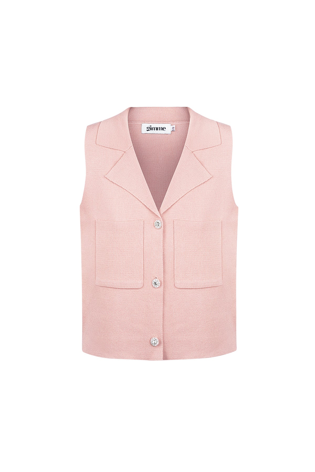 Viscose Women's Sleeveless Top V-Neck Buttoned Front