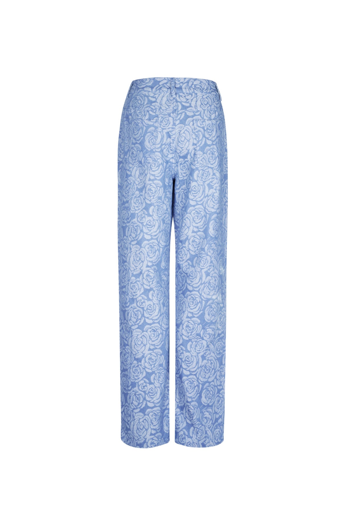 Cotton Woven Women's Straight Leg Pants Casual Floral Print