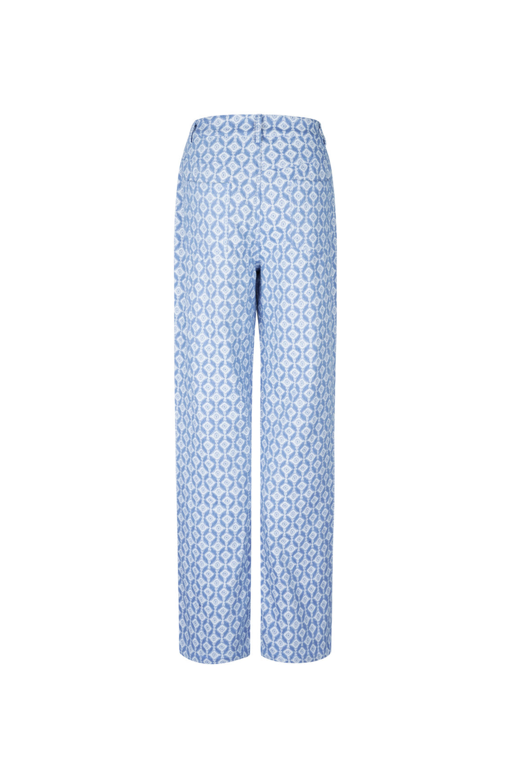 Cotton Woven Women's Straight Leg Pants Geometric Pattern