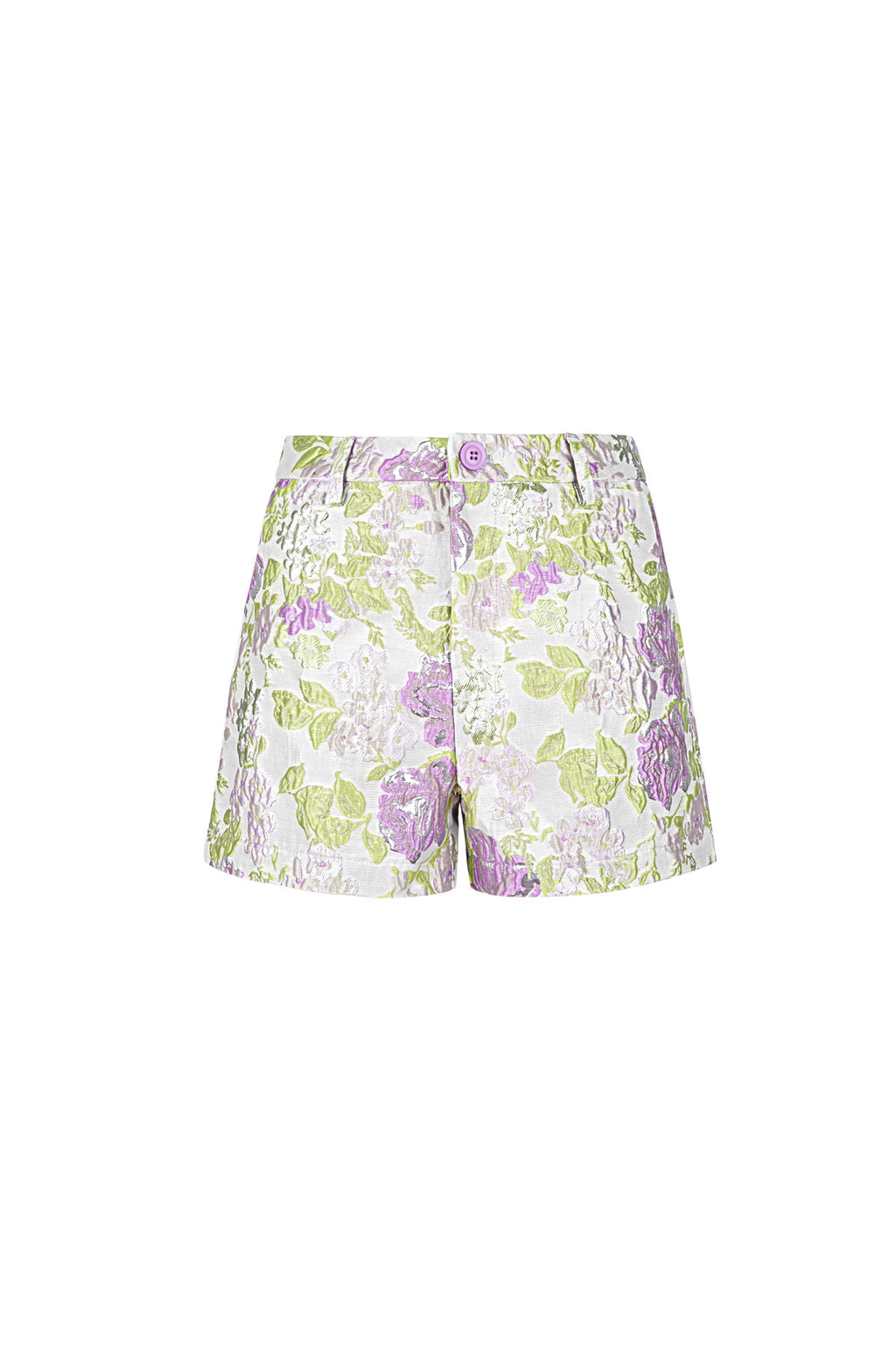 Woven Polyester Fiber Women's Shorts Elegant Floral Print
