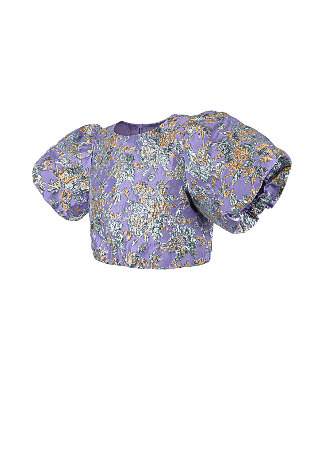 Polyester Women's Short Sleeve Top Puff Sleeve Floral Print