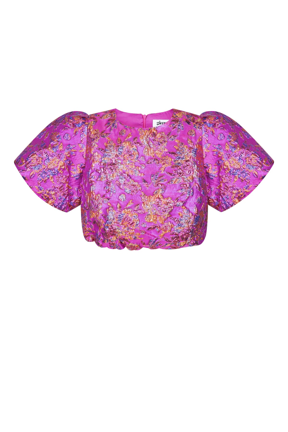 Polyester Women's Short Sleeve Top Puff Sleeve Floral Print