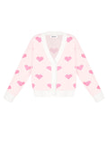 Viscose Knitted Women's Cardigan Cute Heart Pattern Fall/Winter