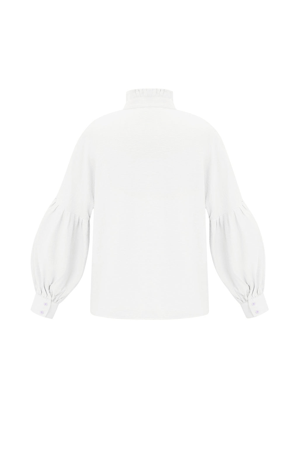 Viscose Women's Blouse Puff Sleeve High Neck