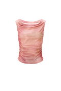 Woven Polyester Women's Sleeveless Top Sheer Solid Color Spring/Summer