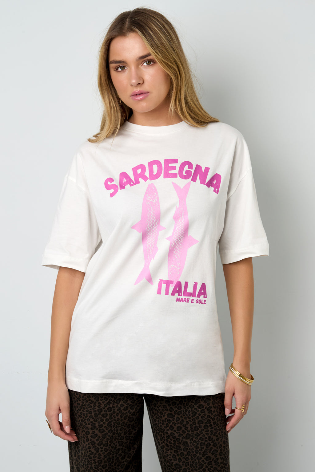 Cotton Knitted Women's T-shirt Casual Animal Print