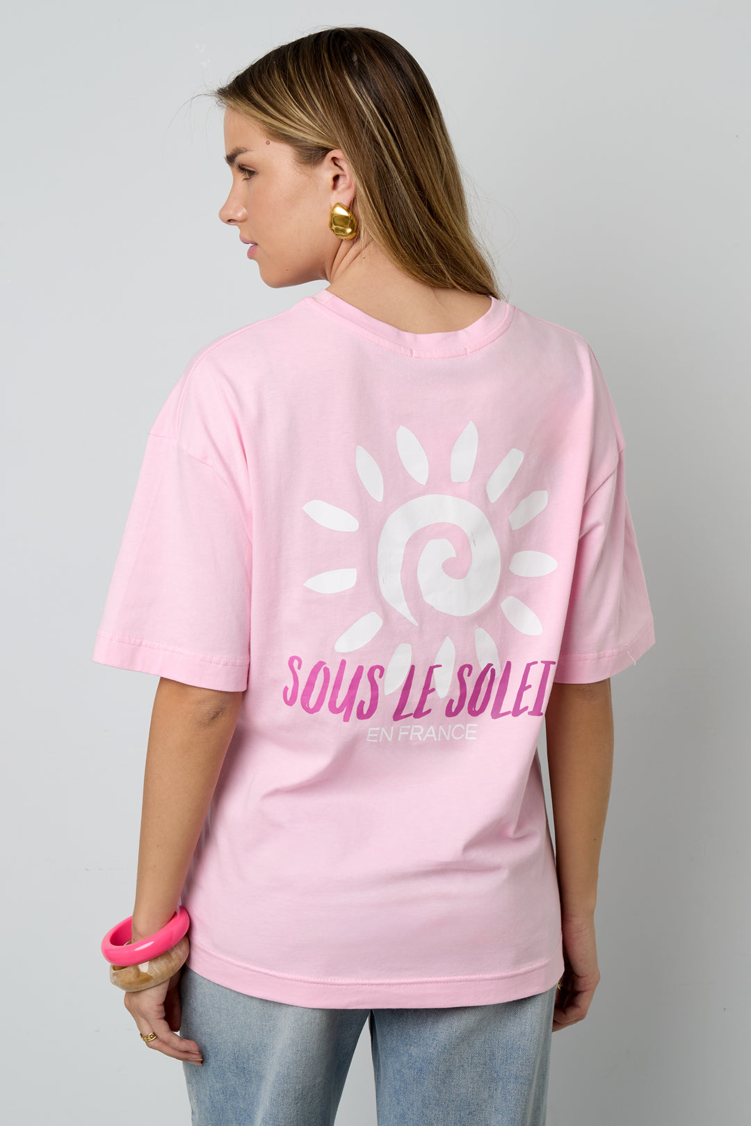 Cotton Knitted Women's T-shirt Casual Letters
