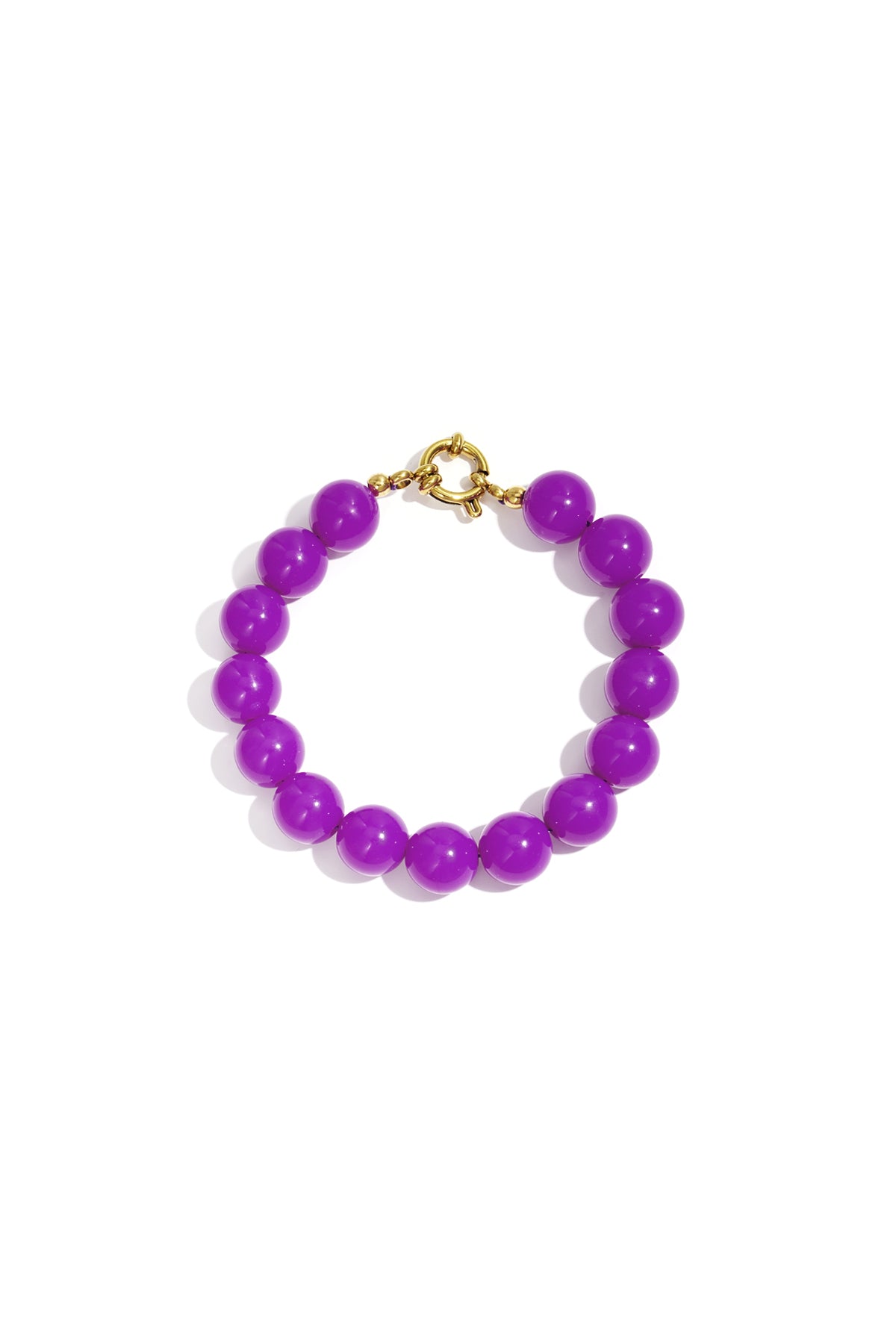 Necklace with medium beads and front closure-12mm