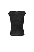 Woven Polyester Fiber Women's Sleeveless Top Sexy Sheer Solid Color
