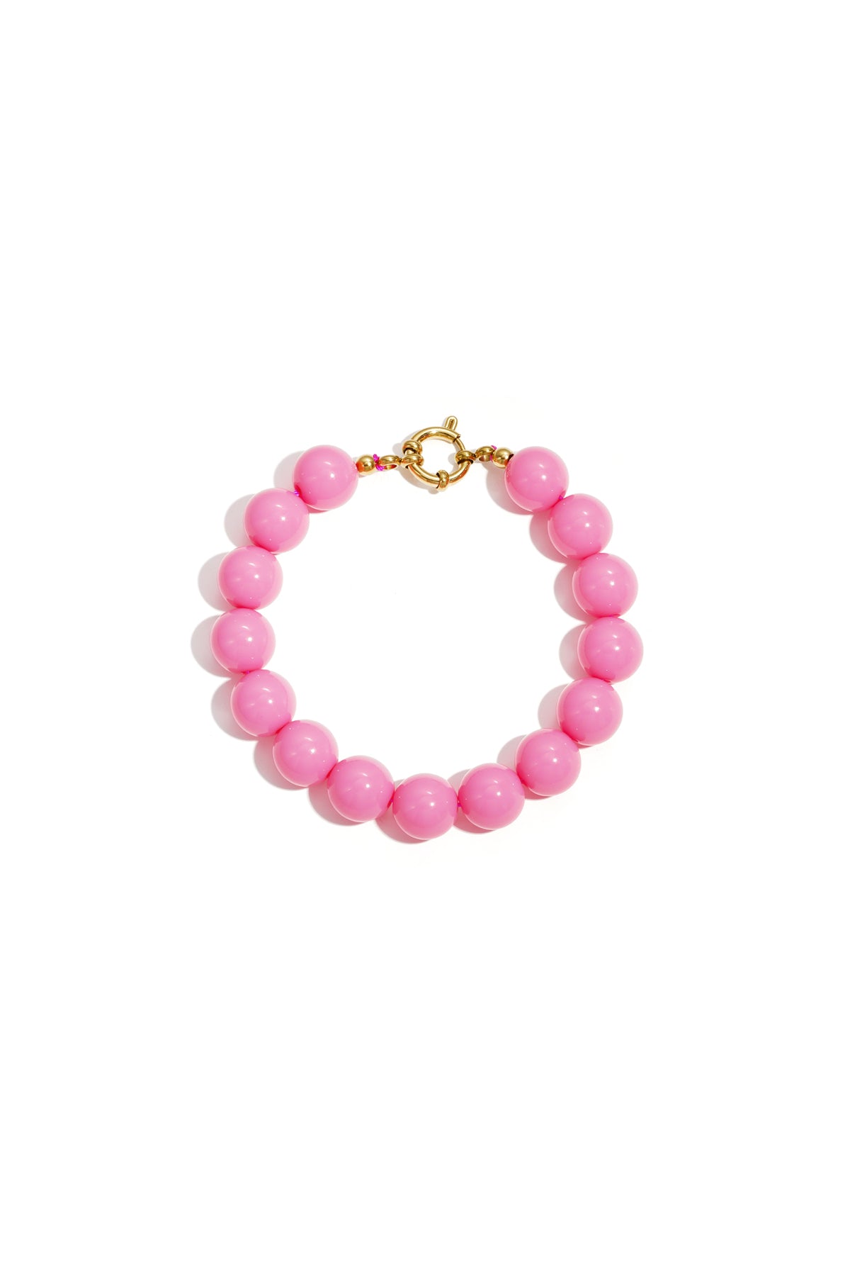 Necklace with medium beads and front closure-12mm