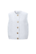 Knitted Polyester Fiber Women's Knitted Vest Casual Solid Color