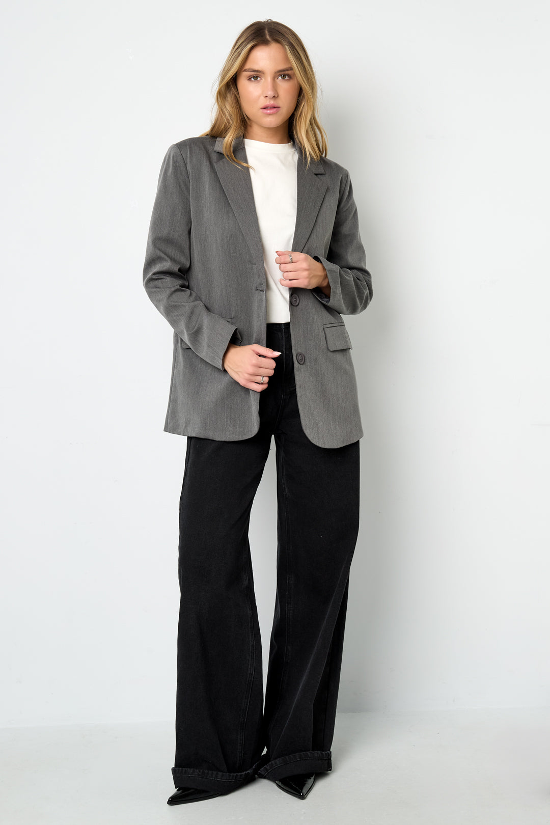 Woven Polyester Fiber Women's Suit Jacket Elegant Letters