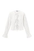 Woven Polyester Fiber Women's Long Sleeve Tops Elegant Solid Color Spring/Summer