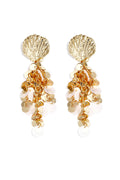Shell earrings with hanging sequins