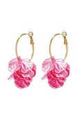 Hoop earrings with mother-of-pearl leaves